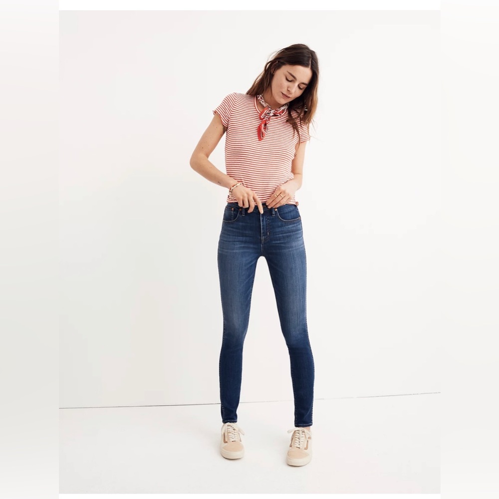 Madewell 10" High-Rise Skinny Jeans in Danny Wash: TENCEL™ Denim Edition